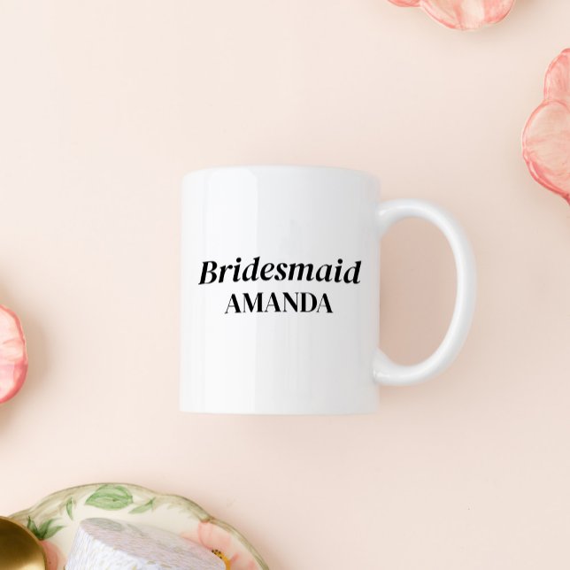 Caneca De Café Nome Personalizado Moderno do Bridesmaid Coffee Mu (Criador carregado)
