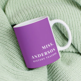 Caneca De Café Nome Personalizado Moderno Objeto de Professores d