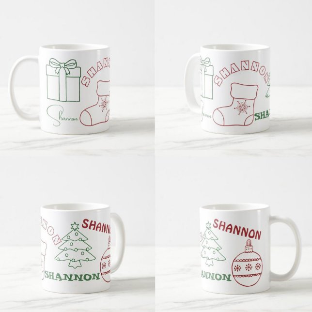 Caneca De Café Nome Personalizado Mug Natal (Criador carregado)