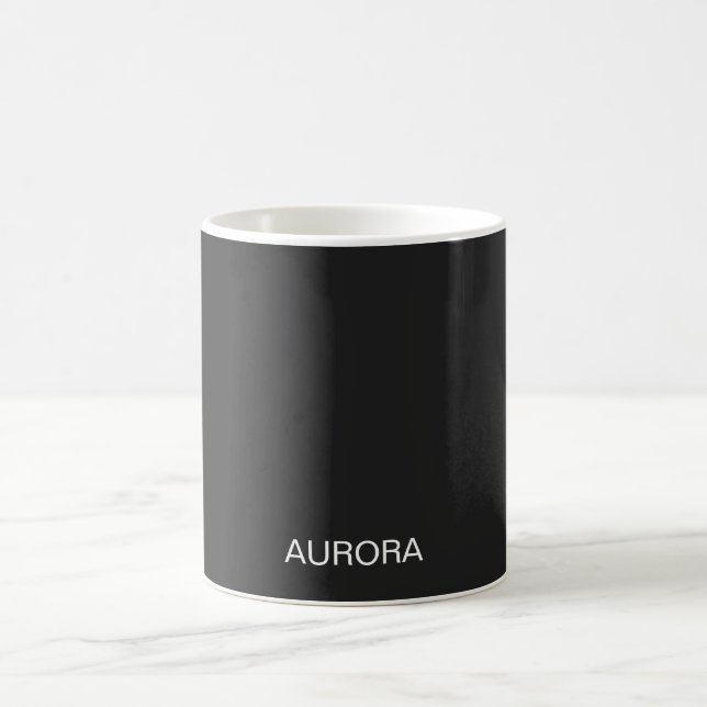 Caneca De Café Nome Personalizado Negro Elegante - (Centro)