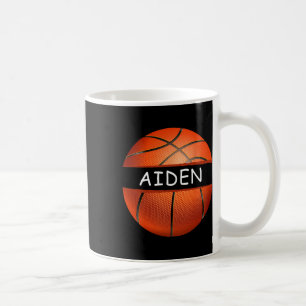 Caneca De Café Nome Personalizado Novelty Aiden Sports Bysketbyll