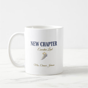 Caneca De Café Nome Personalizado Novo Capítulo Aposentadoria Nív