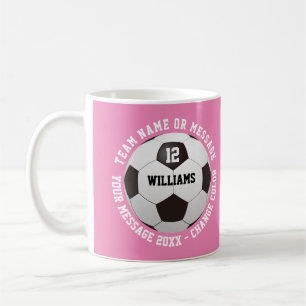 Caneca De Café Nome Personalizado Número Nome da Equipe Bola de F
