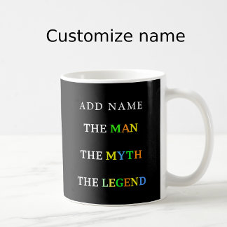 Caneca De Café Nome Personalizado O Homem O Mito A Lenda