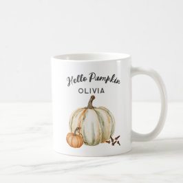 Caneca De Café Nome Personalizado Olá Pumpkin Spice Cozy Fall