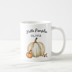 Caneca De Café Nome Personalizado Olá Pumpkin Spice Cozy Fall