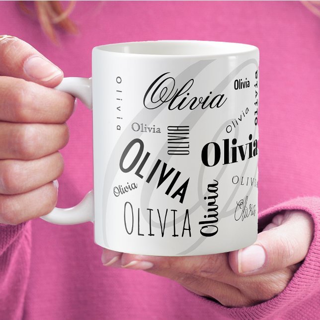 Caneca De Café Nome Personalizado Olivia Mug (Criador carregado)