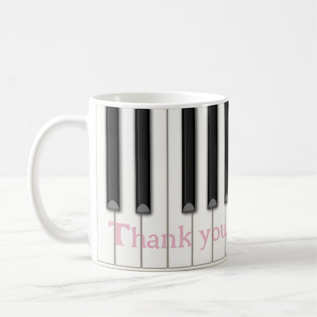 Caneca De Café Nome personalizado ou mensagem do teclado do Piano (Esquerda)