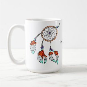 Caneca De Café Nome personalizado Pernas do Dreamcatcher