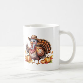Caneca De Café Nome personalizado Peru de Ação de Graças outono