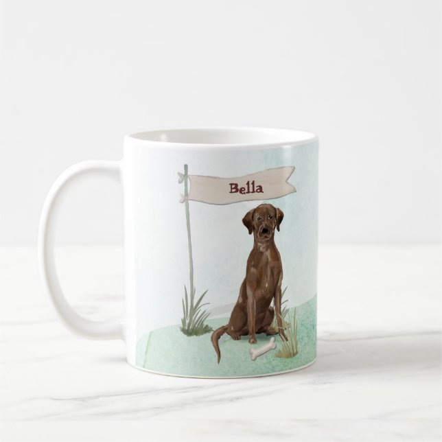 Caneca De Café Nome Personalizado Pet Pet de Chocolate (Esquerda)