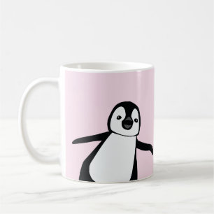 Caneca De Café Nome Personalizado Pinguim de Pequim Curvo