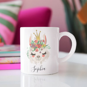 Caneca De Café Nome Personalizado Presente Alpaca, Rosto de Lhama