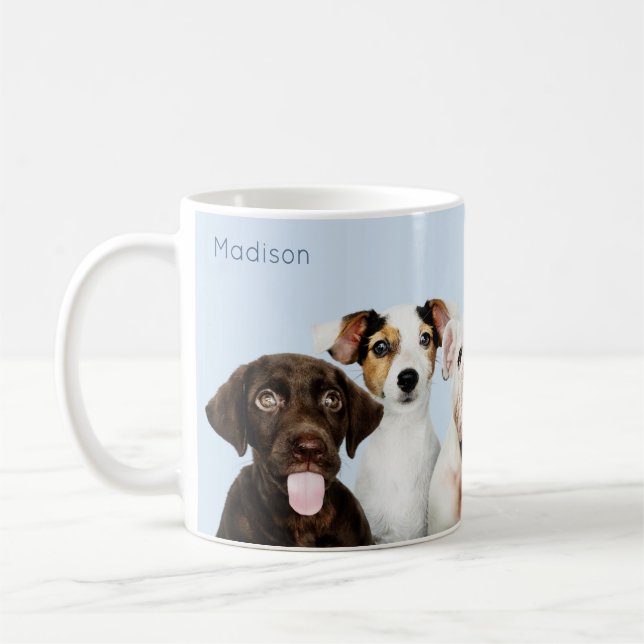 Caneca De Café Nome personalizado Puppies Cachorros (Esquerda)