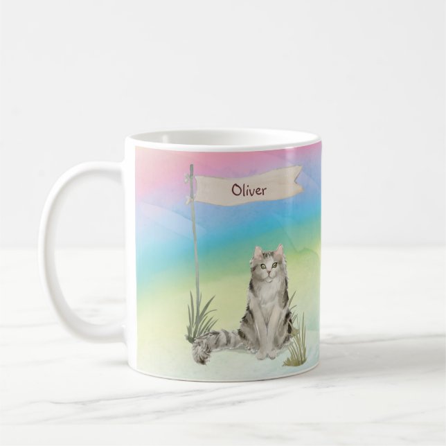 Caneca De Café Nome Personalizado Ragamuffin Cat Pet (Esquerda)