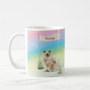 Caneca De Café Nome Personalizado Ragdoll Cat Pet