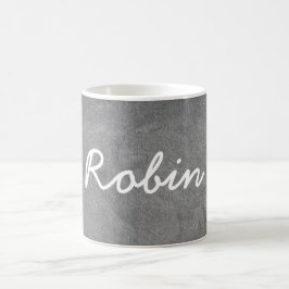 Caneca De Café Nome Personalizado Robin Típgrafia do Quadro
