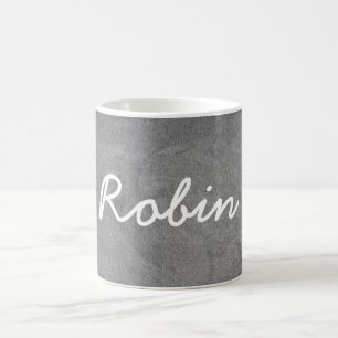 Caneca De Café Nome Personalizado Robin Típgrafia do Quadro