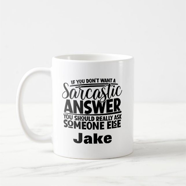 Caneca De Café Nome Personalizado Sarcástico Engraçado (Esquerda)