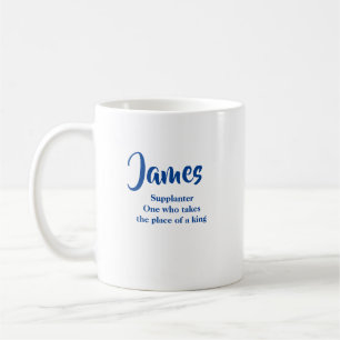 Caneca De Café Nome Personalizado Significa James Blue