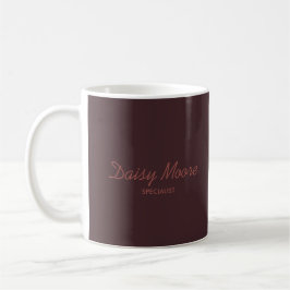 Caneca De Café Nome personalizado simples e marrom