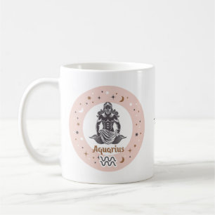 Caneca De Café Nome Personalizado - Sinal Zodíaco Aquário