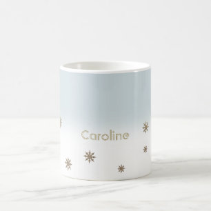 Caneca De Café Nome Personalizado Snowflake Design Natal Mogs Gif