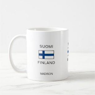 Caneca De Café Nome Personalizado Suomi Finlândia