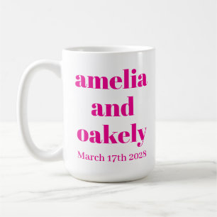 CANECA DE CAFÉ NOME PERSONALIZADO & TEXTO SIMPLES ELEGANTES NOIVA