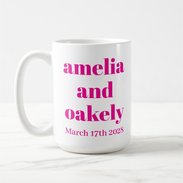CANECA DE CAFÉ NOME PERSONALIZADO & TEXTO SIMPLES ELEGANTES NOIVA (Esquerda)