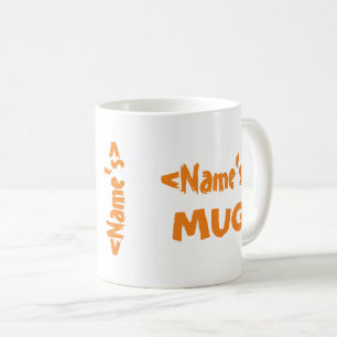 Caneca De Café Nome Personalizado Trio White Orange Mug