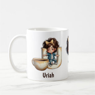 Caneca De Café Nome Personalizado & U Manhã Sonolenta Personagem