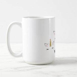 Caneca De Café Nome Personalizado Unicórnio Desenho Brilho – Pers