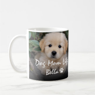 Caneca De Café Nome Personalizado Vida de Mãe de Cachorro Design