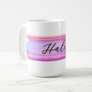 Caneca De Café Nome Personalizado Vidro Roxo Iridescente Person