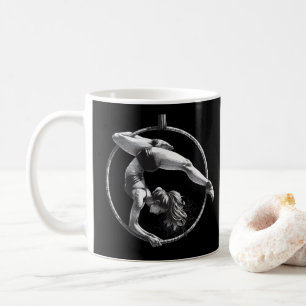 Caneca De Café Nome Personalizável de Hoop Lyra Aéreo Preto