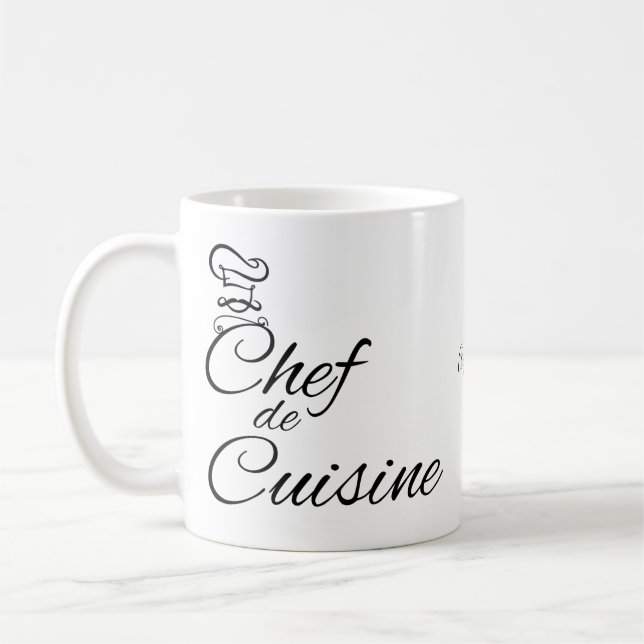 Caneca De Café Nome Personalizável do Chef de Cuisine (Esquerda)