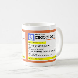 Caneca De Café Nome Personalizável do Chocolate de Prescrição 