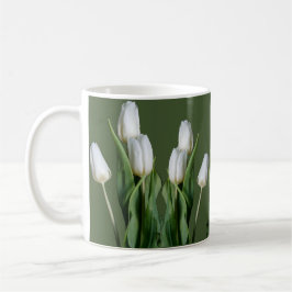 Caneca De Café Nome personalizável Lizzie White tulipa Flores Ver