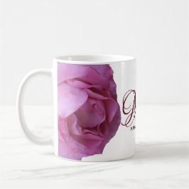 Caneca De Café Nome personalizável Margaret bonito rosas rosa div