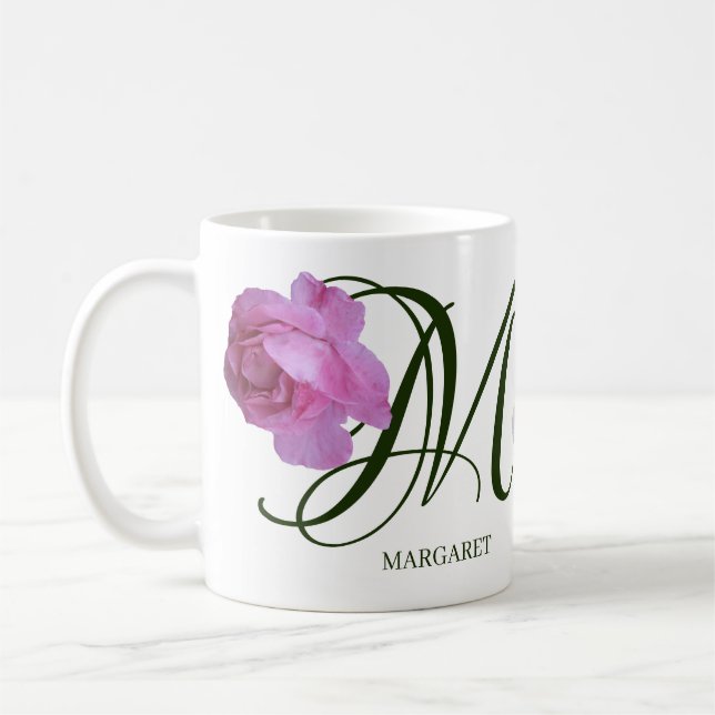 Caneca De Café Nome personalizável Margaret rosa rosa cor rosa cl (Esquerda)