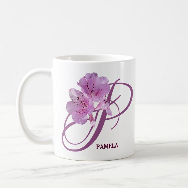 Caneca De Café Nome personalizável Pamela rosa rosa rosa bonito f (Esquerda)