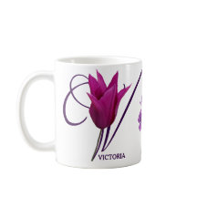 Nome personalizável Vitória monograma bonito flora