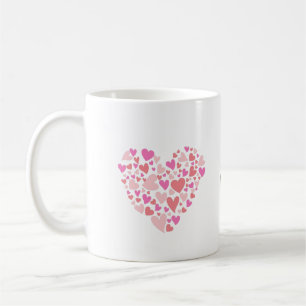 Caneca De Café Nome pessoal com corações