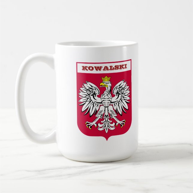 Caneca De Café Nome polonês do costume da brasão de Eagle (Esquerda)