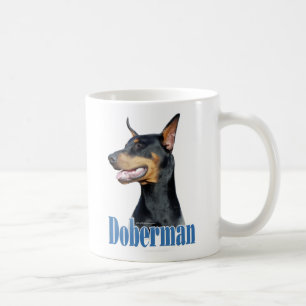 Caneca De Café Nome (preto) do Pinscher do Doberman