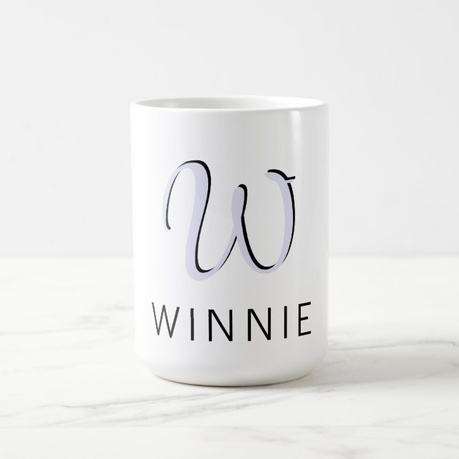 Caneca De Café Nome preto Elegante da lavanda | Moderno (Centro)