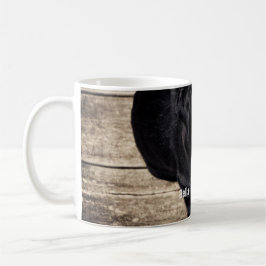 Caneca De Café Nome preto personalizado da foto do cão do