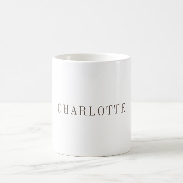 Caneca De Café Nome Profissional Clássico Elegante Minimalista (Centro)