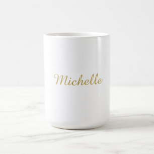 Caneca De Café Nome Próprio Criativo Moderno Cor Dourada Script